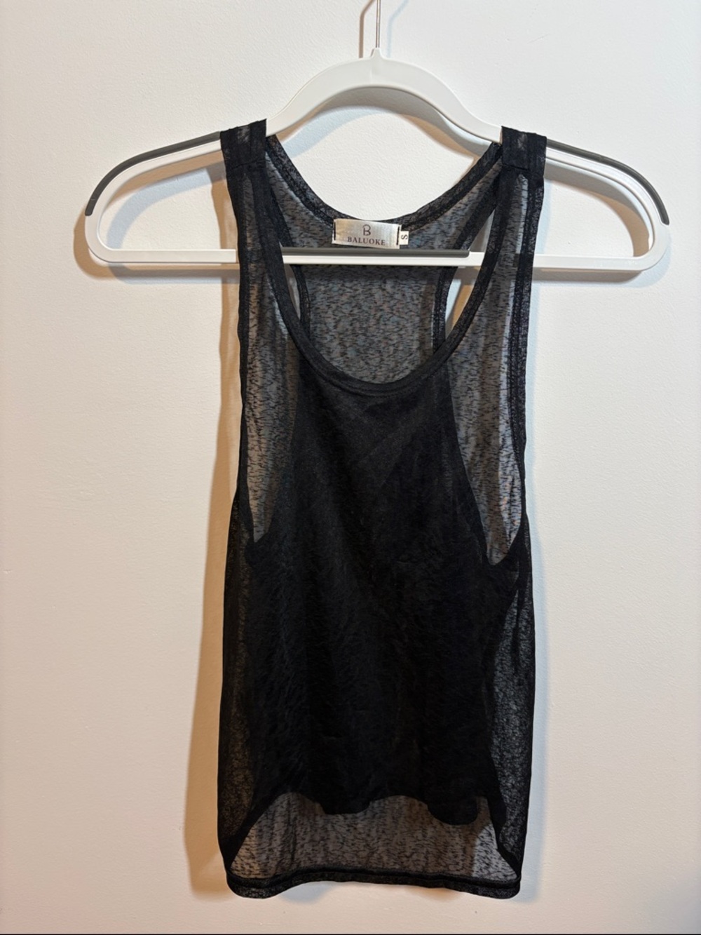 Baluoke Clothing Sheer Black Racerback Tank Top